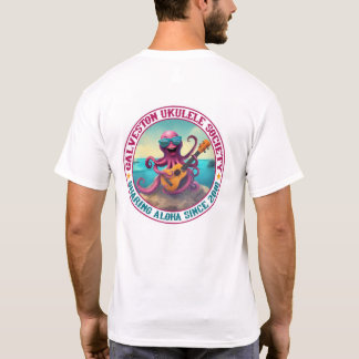 Galveston Ukulele Mannen T-shirt Ronde Octopus Ter