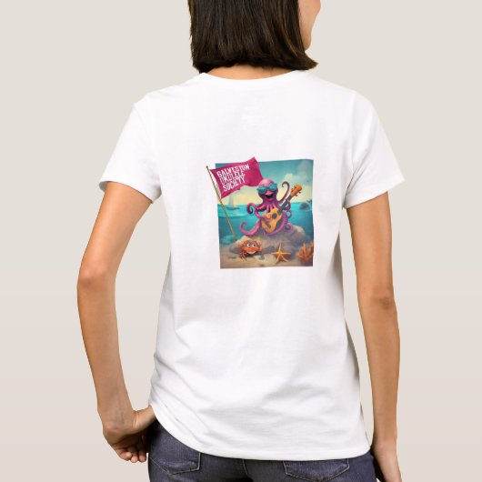 Galveston Ukulele Vrouwen T-shirt Octopus F & B (Achterkant)