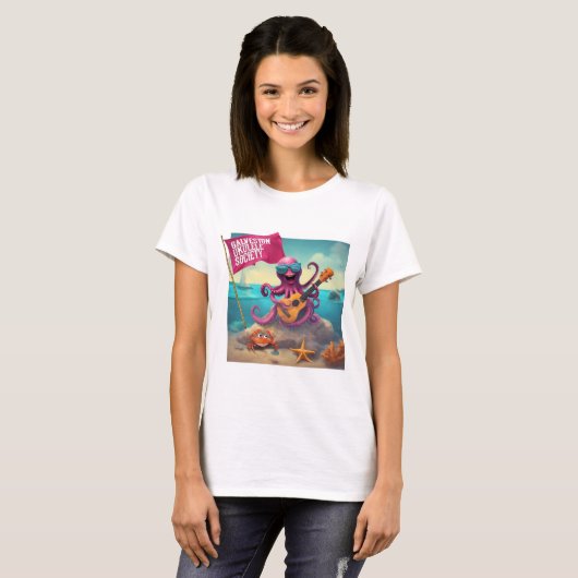 Galveston Ukulele Vrouwen T-shirt Octopus FrLarge (Voorkant volledig)