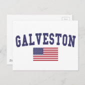Galveston US Flag Briefkaart (Voorkant / Achterkant)