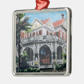 Galveston Waterverf, 1876 F. Beissner House Metalen Ornament (Links)