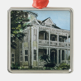 Galveston Waterverf, 1886 Joel Wolfe House Metalen Ornament