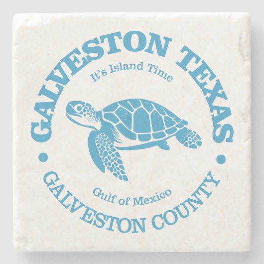 Galveston (zeeen schildpad) stenen onderzetter (Voorkant)