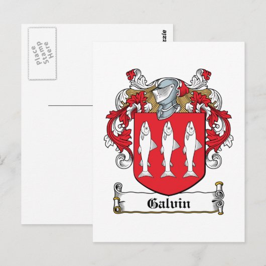 Galvin Family Crest Briefkaart (Voorkant / Achterkant)