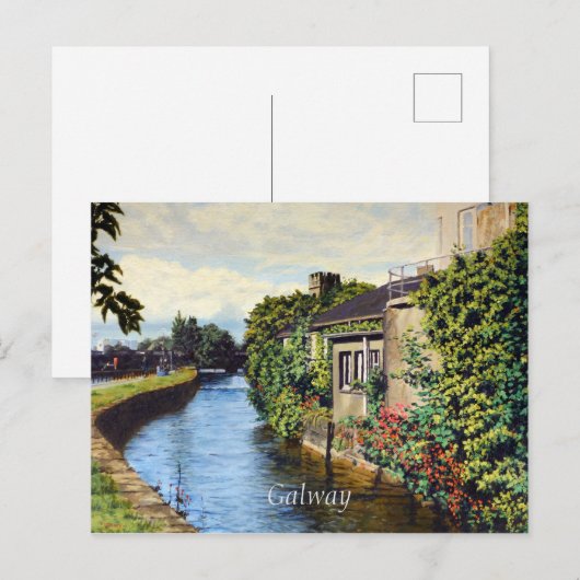 Galway City Ireland Schilderachtig Canal Uitzicht Briefkaart (Voorkant / Achterkant)