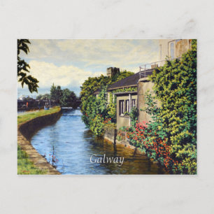 Galway City Ireland Schilderachtig Canal Uitzicht Briefkaart
