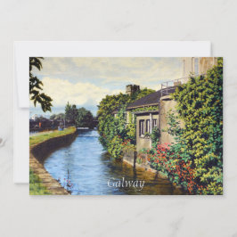 Galway City Ireland Schilderachtig Canal Uitzicht Kaart