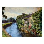 Galway City Ireland Schilderachtig Canal Uitzicht Perfect Poster (Voorkant)