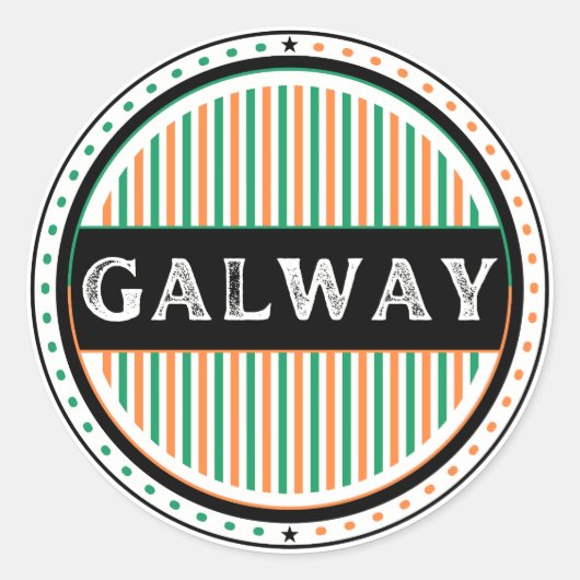 Galway City Pride Embleem – Ierse Identiteit Ronde Sticker (Voorkant)
