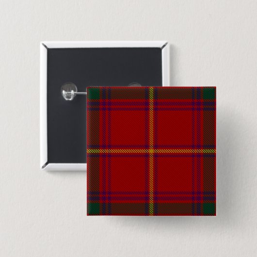 Galway County Irish Tartan Vierkante Button 5,1 Cm (Voorkant /achterkant)