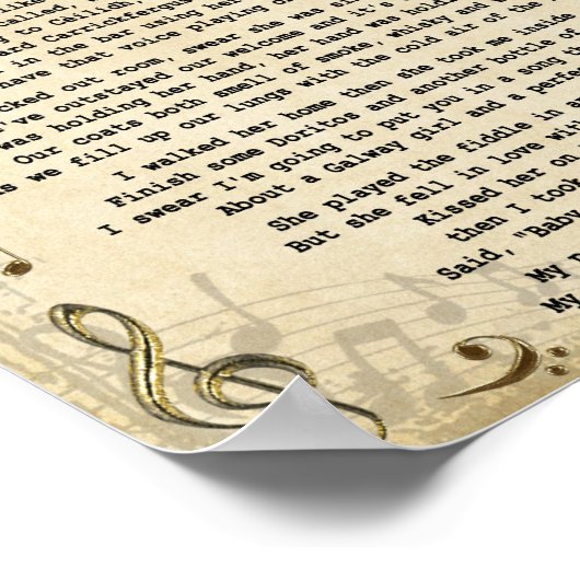 Galway Girl Song Lyric Wall Art print (Hoek)