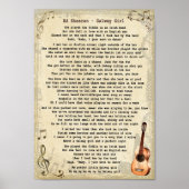 Galway Girl Song Lyric  Wall Art print (Voorkant)
