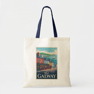 Galway Ierland Illustratie Reis Kunst Vintage Tote Bag