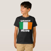 Galway, Ierland met Ierse vlag Jongens T-shirt (Voorkant volledig)