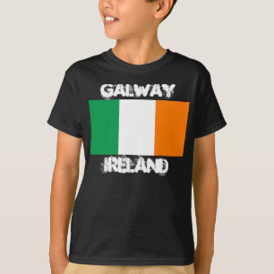 Galway, Ierland met Ierse vlag Jongens T-shirt