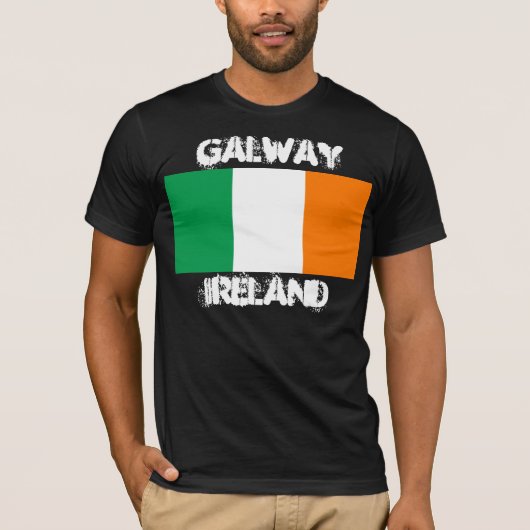 Galway, Ierland met Ierse vlag T-shirt (Voorkant)