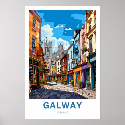 Galway Ierland Reisprint Poster (Voorkant)