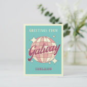 Galway Ierland Retro Briefkaart (Staand voorkant)