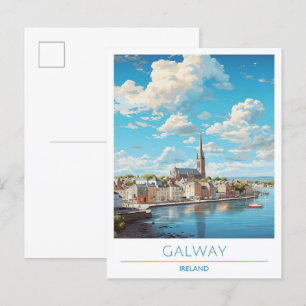 Galway Ierland Vintage Travel Briefkaart