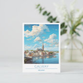 Galway Ierland Vintage Travel Briefkaart (Staand voorkant)