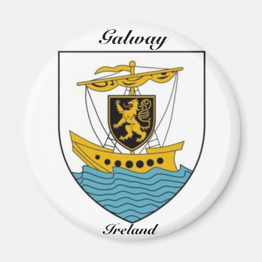 Galway Ireland antiek scheepswapen Magnet (Voorkant)