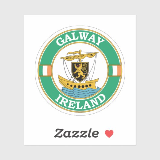 Galway Ireland Circle Embleem Sticker (Vel)