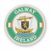 Galway Ireland Circle Embleem Sticker (Voorkant)
