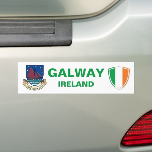 Galway Ireland Crest en Irish Flag Bumpersticker (Op auto)