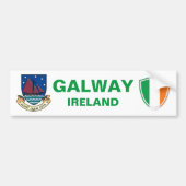 Galway Ireland Crest en Irish Flag Bumpersticker (Voorkant)