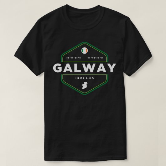 Galway Ireland Map Flag Graphic T-shirt (Design voorkant)