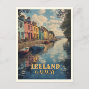 Galway Ireland Retro Irish Landmark Briefkaart