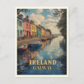 Galway Ireland Retro Irish Landmark Briefkaart (Voorkant)
