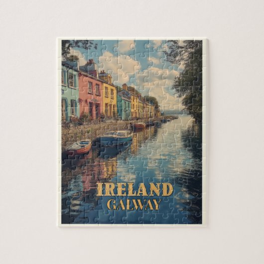 Galway Ireland Retro Irish Landmark Legpuzzel (Verticaal)