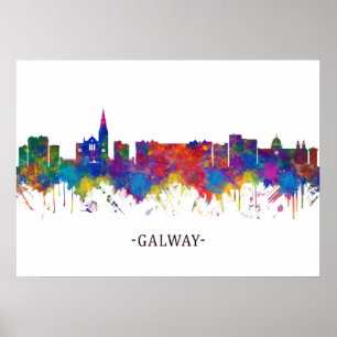 Galway Ireland Skyline Poster