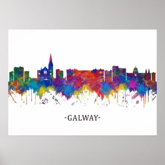 Galway Ireland Skyline Poster (Voorkant)