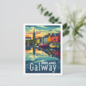 Galway Ireland Vintage Famous Travel Place Briefkaart (Staand voorkant)
