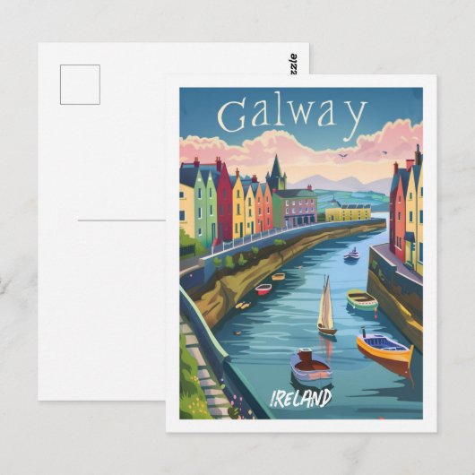 Galway Ireland Vintage Famous Travel Place Briefkaart (Voorkant / Achterkant)