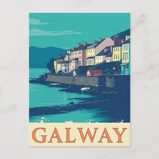 Galway Ireland Vintage Famous Travel Place Briefkaart (Voorkant)