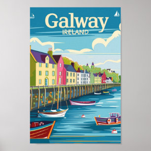 Galway Ireland Vintage Famous Travel Place Poster