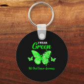 Galweg Kanker Bewustzijn Ik Draag Groene Vlinder Sleutelhanger (Voorkant)