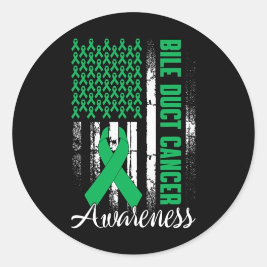 Galwegkanker Awareness Kelly Green Ribbon US F Ronde Sticker (Voorkant)