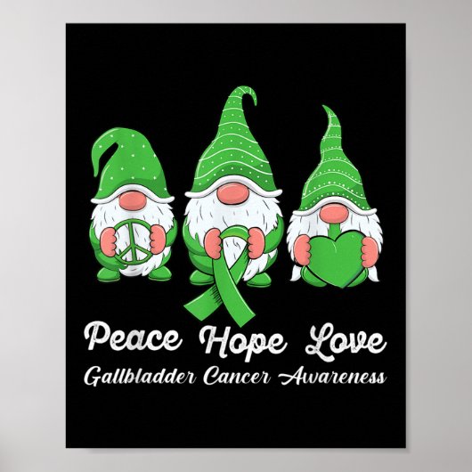 Galwegkanker Bewustzijn Galblaas Schattigee Gnomen Poster (Voorkant)