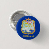 GAM Blue Pledge Pin Ronde Button 3,2 Cm (Voorkant /achterkant)