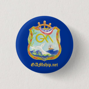 GAM Blue Pledge Pin Ronde Button 3,2 Cm
