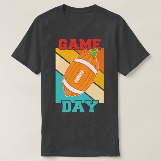 Gam Day Funny Herfst Pumpkin Football Thanksgiving T-shirt (Design voorkant)