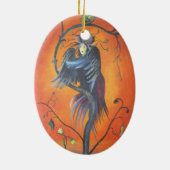 Gamaun de profetische vogel met gevlekte veren keramisch ornament (Achterkant)