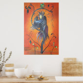 Gamaun de profetische vogel met gevlekte veren poster (Keuken)