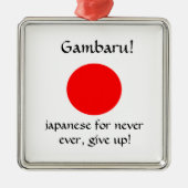 Gambaru!-premium vierkant ornament (Voorkant)