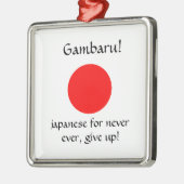 Gambaru!-premium vierkant ornament (Links)