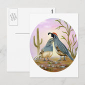 Gambel Quails Briefkaart (Voorkant / Achterkant)